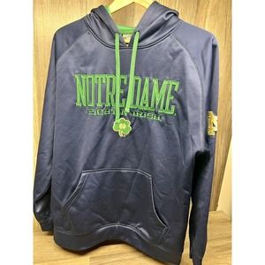 Notre Dame Blue/Green Hoodie College Fightin' Irish Logo Football Sport Sz M